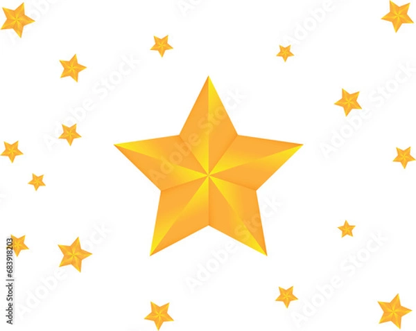 Fototapeta Golden yellow Stars Vector background Elements