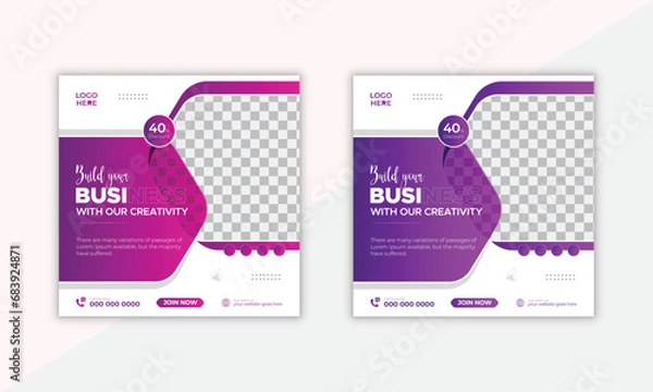 Fototapeta Modern Social Square social media post template design.