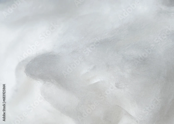 Obraz Photo of white fluffy cotton, abstract luxury wadding cloud texture background