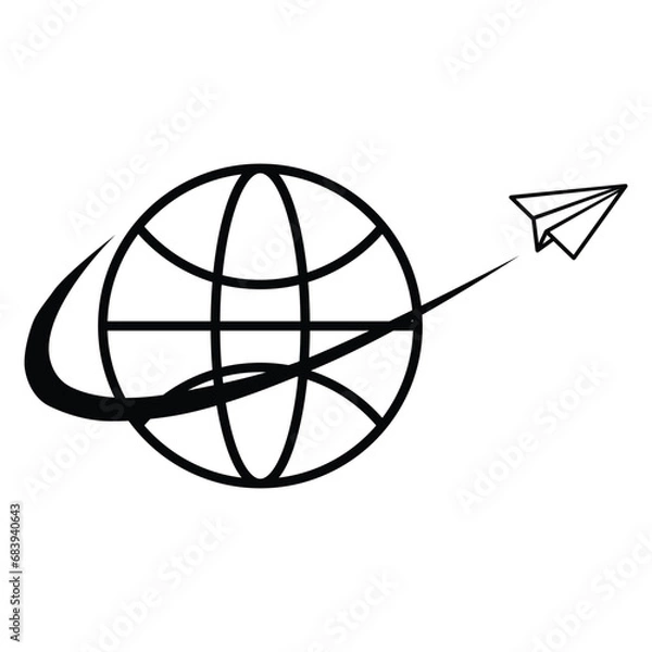 Fototapeta paper plane icon vector design template