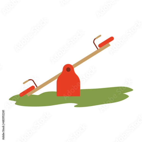 Obraz red and green watering can with grass