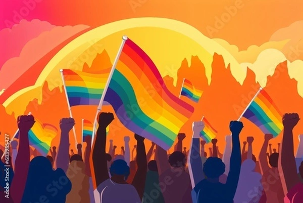 Obraz Poster design for Pride Month celebration and rights for the lgbtq community