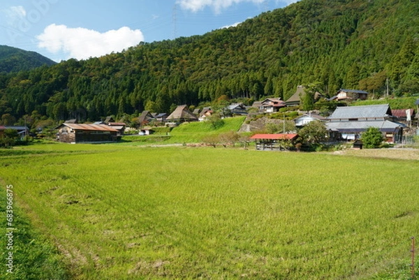 Obraz かやぶきの里（京都府南丹市美山町　北集落、京都丹波高原国定公園）
