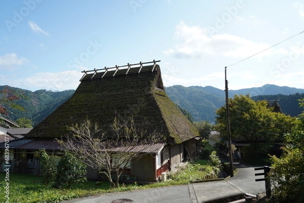 Obraz かやぶきの里（京都府南丹市美山町　北集落、京都丹波高原国定公園）
