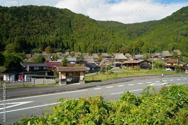 Obraz かやぶきの里（京都府南丹市美山町　北集落、京都丹波高原国定公園）