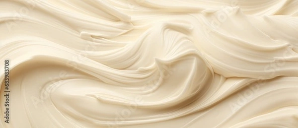 Fototapeta Vanilla flavor gelato - full frame background banner detail. Close up of a beige surface texture of vanilla Ice cream.