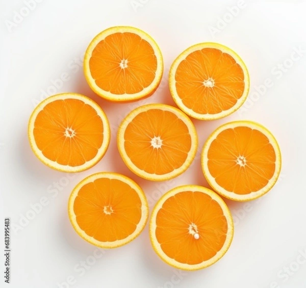 Fototapeta Experience the Zesty Vibrance: Stunning Visual of Freshly Cut Orange Slices Generative AI