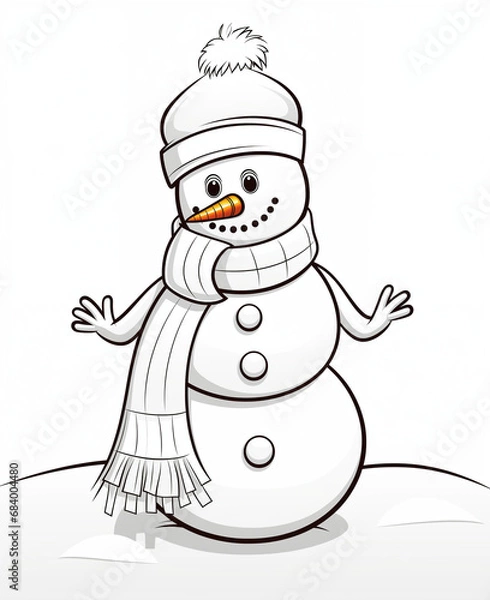 Fototapeta Snowman coloring book for kids