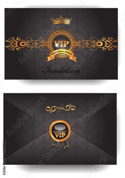 Fototapeta Elegant VIP invitation envelope with pattern