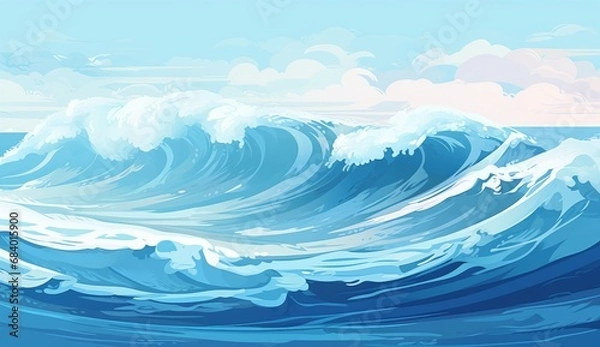Fototapeta Immerse in the Majestic Beauty: Coastal Waves and Oceanic Wonders Generative AI