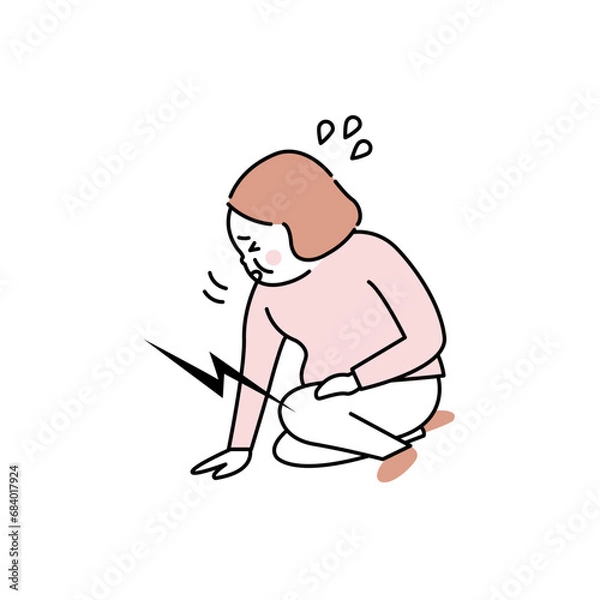Obraz 膝の痛みで正座ができない女性
