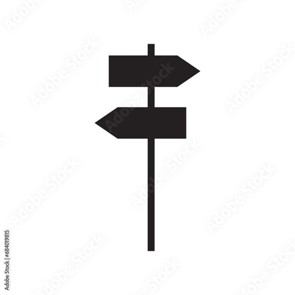 Obraz  Signpost, pointer icon, road sign, directional guidepost icon. flat trendy style illustrationn on white bakground..eps