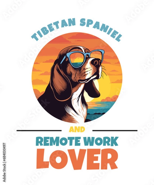 Obraz Tibetan Spaniel And Remote Work Lover