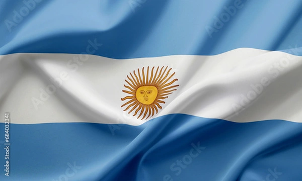 Obraz Closeup Waving Flag of Argentina