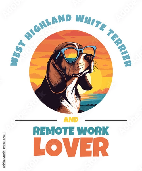 Obraz West Highland White Terrier And Remote Work Lover