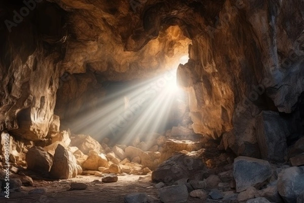 Fototapeta light shining through a cave