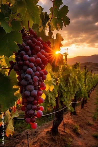 Obraz a bunch of grapes on a vine