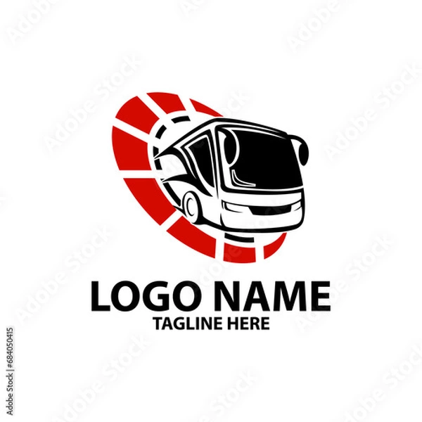 Fototapeta speed bus travel logo design vector