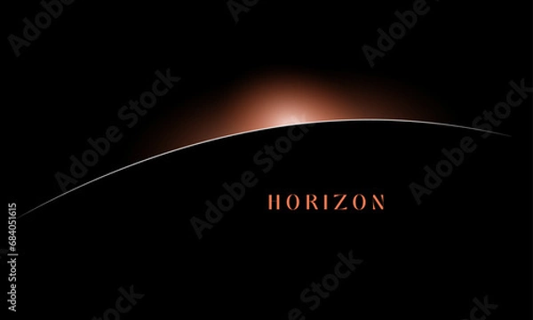 Obraz Globe Horizon atmosphere. view of the earth from orbit of the planet . Background of the earth from space vector illustration