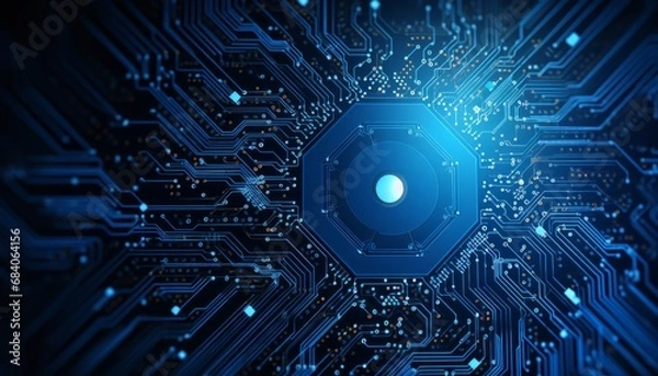 Fototapeta blue circuit board tech background 