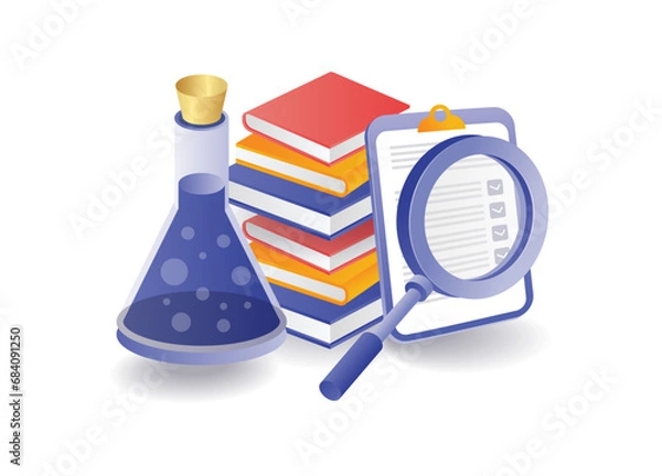 Obraz School laboratory analysis checklist infographic concept