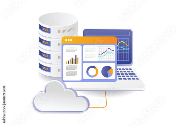 Obraz Analysis of cloud servers hosting computer data