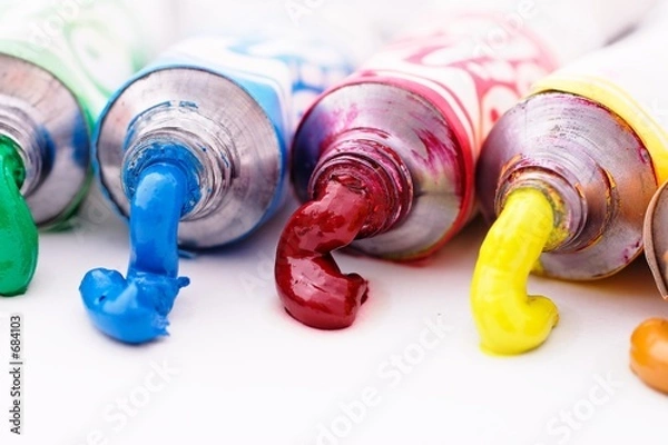 Obraz colorful paint tubes