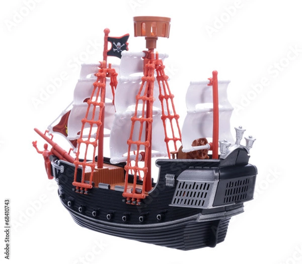 Obraz Pirate ship on white background