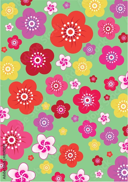 Fototapeta Seamless Flower Pattern Background