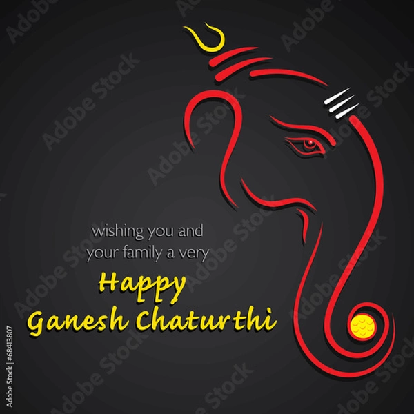 Fototapeta happy ganesh chaturthi festival greeting design