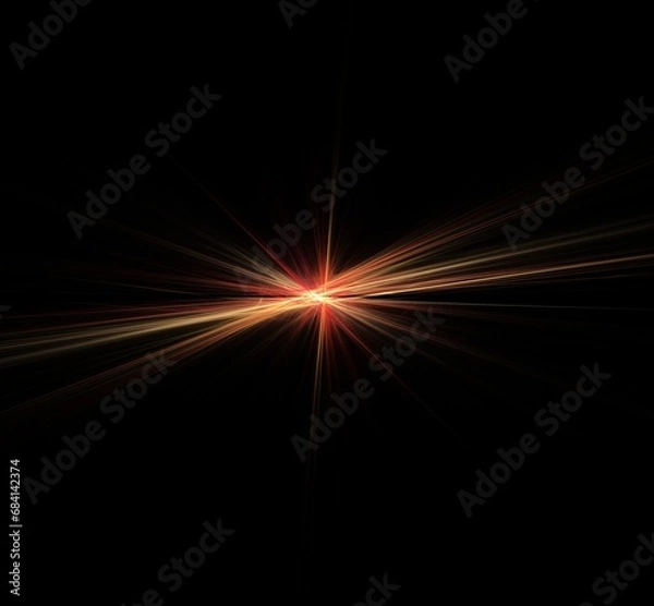 Obraz Fractal Illustration of Combustion on Black Background