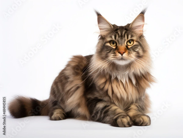 Obraz Maine Coon Cat Studio Shot Isolated on Clear Background