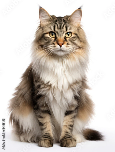 Obraz Norwegian Forest Cat Studio Shot Isolated on Clear Background