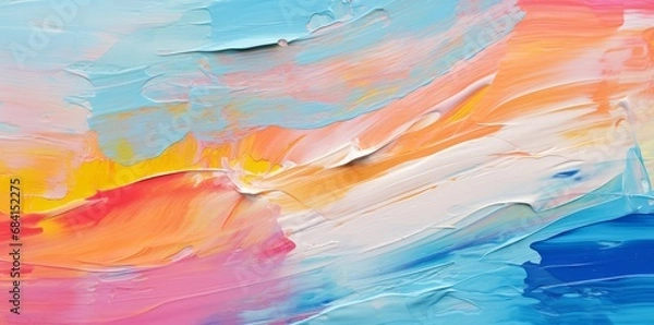 Fototapeta abstract rough colorful multicolored art painting texture, with oil brushstroke, pallet knife paint on canvas