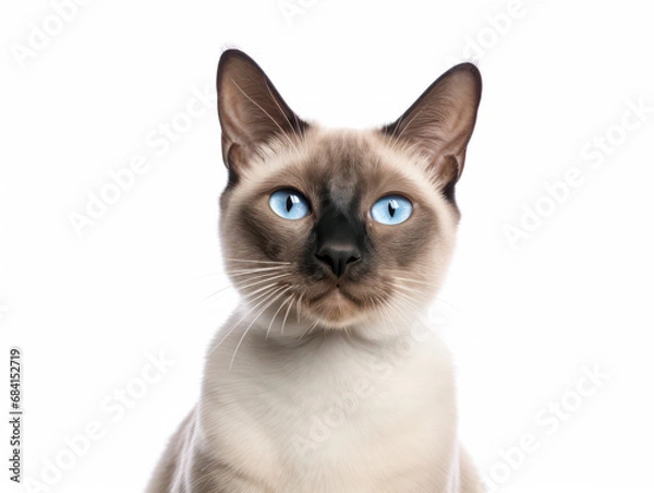 Fototapeta Siamese Cat Studio Shot Isolated on Clear Background