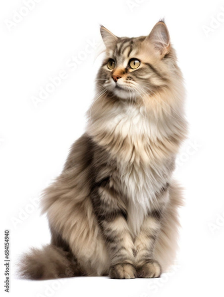 Fototapeta Siberian Cat Studio Shot Isolated on Clear Background