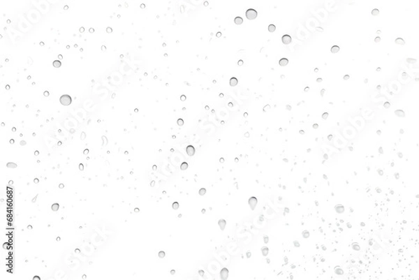 Fototapeta scattered water drops, isolated on transparent background, Generative AI