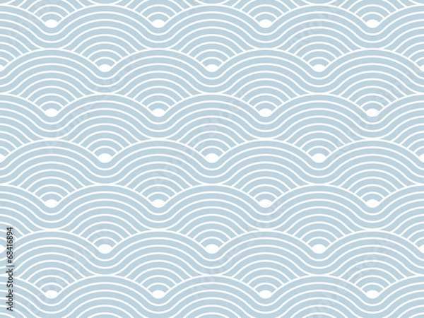 Fototapeta Curvy waves repetitive pattern vector texture background