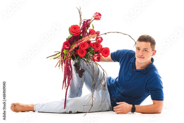 Obraz Man with flowers