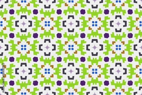 Fototapeta Abstract ethnic rug ornamental seamless pattern.Perfect for fashion, textile design, cute themed fabric, on wall paper, wrapping paper and home decor. Geometric pattern.
