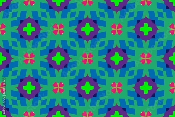 Fototapeta Abstract ethnic rug ornamental seamless pattern.Perfect for fashion, textile design, cute themed fabric, on wall paper, wrapping paper and home decor. Geometric pattern.