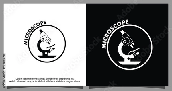 Obraz Modern microscope for research logo template
