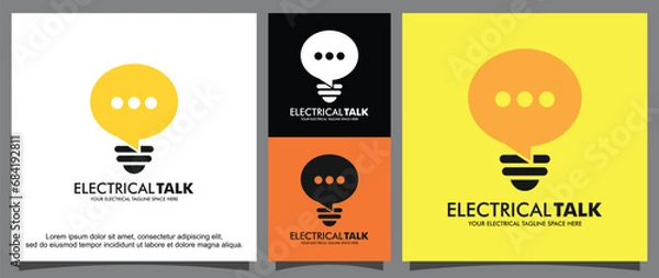 Obraz Professional electricity talk logo template