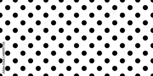 Obraz Black Polka dot seamless pattern on a transparent background. Seamless print of rows of black circles for wallpaper or textiles