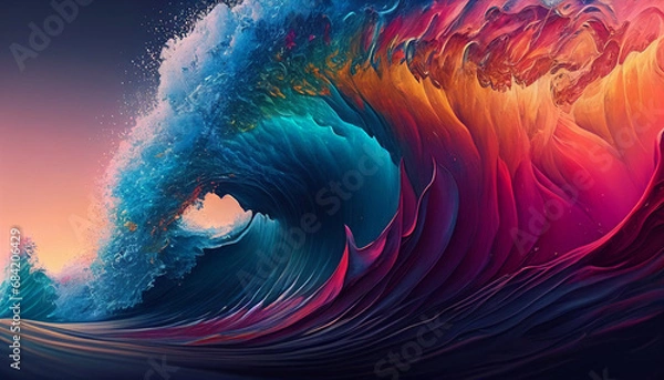Fototapeta a wave like colorful abtract background .Ultra HD High Quality