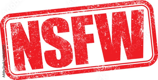 Obraz NSFW. Vector Red Rubber Stamp.