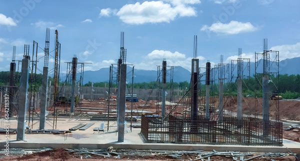 Obraz Building structure with reinforced cement columns