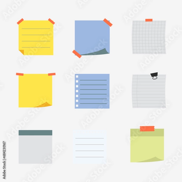 Obraz Note icon pastel vector illustration