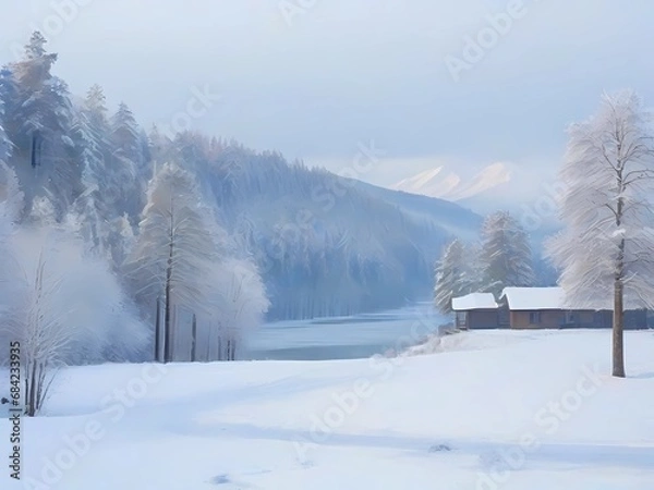 Obraz winter landscape with snow