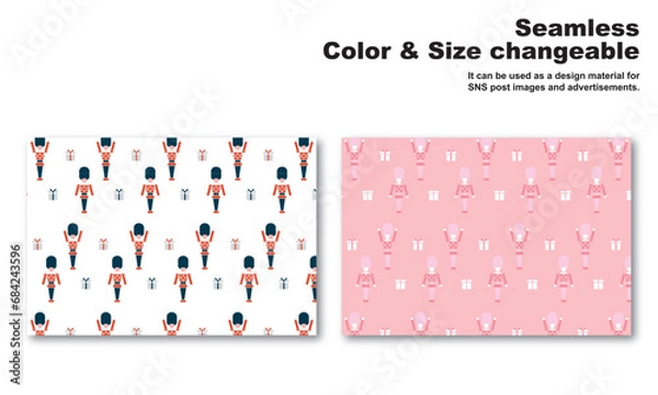 Obraz おもちゃの兵隊をモチーフにした背景パターン、シームレス、グラフィック素材